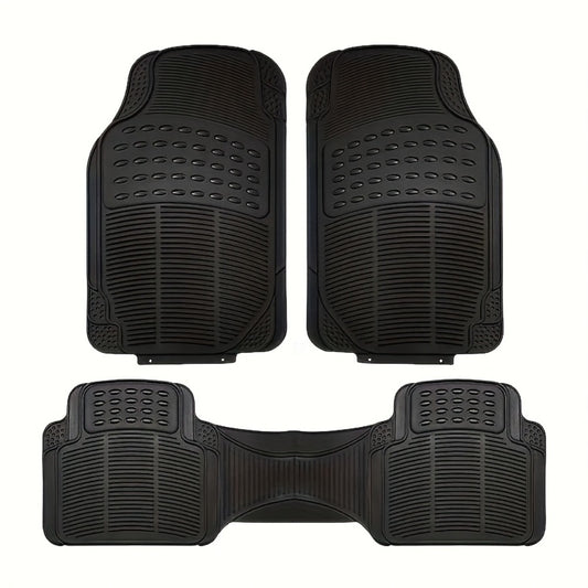 Car Floor Mats 3pcs PVC – Non-Slip Waterproof Anti-Skid Floor Mat Set, Easy Wipe-Clean, Universal Fit for Sedan & SUV, Durable Black Car Interior Mat