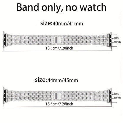 Rhinestone Diamond Bling Apple Watch Band for Women Girls – Five-Point Diamond Double-Row Crystal Strap Compatible with Apple Watch Ultra 2 Series 10 9 8 7 6 5 4 3 2 1 SE 38 40 41 42 44 45 49mm Gift