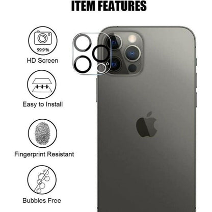 Screen Protector, 8-Piece Clear Tempered Glass Set with Four Screen Films and Four Camera Lens Covers for Selected iPhone Models