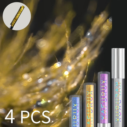 Colored Mascara Set 4pcs for Women — Vibrant Silver Blue Yellow Purple Curling Long-Lasting Formula, Highly Pigmented Bold Eye Makeup for Daily Wear Clubbing Festival Party Looks
