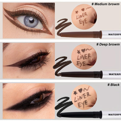 3-Piece Matte Gel Eyeliner Pen Set Waterproof Long-Lasting Smudge-Proof Precision Eye Makeup — Quick-Dry Creamy Formula for Sensitive Mature Skin Beginner Friendly Deep Medium Black