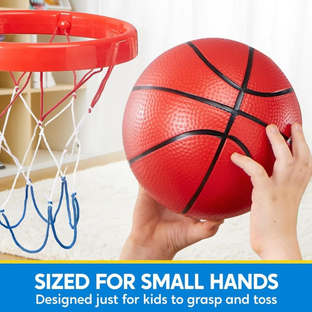 Kids Mini Basketballs Set of 6, 5-Inch Rubber Basketballs with Hand Pump, Perfect for Mini Hoops