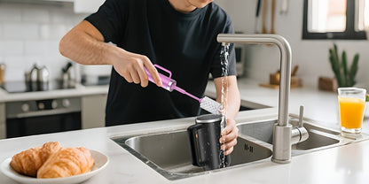 Electric Cup Scrubber Bottle Brush Cleaner – 2-Speed IPX6 Waterproof, Type-C Rechargeable, Deep Cleans 40oz Mugs, Tumblers & Hydration Bottles, Long Straw Brush Included, Wall Mount Storage, Kitchen Cleaning Tool