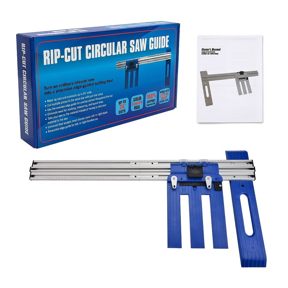 Metal Circular Saw Guide Rail for Straight Manual Cuts in Blue, Yellow, Orange or Red for Workshop Projects