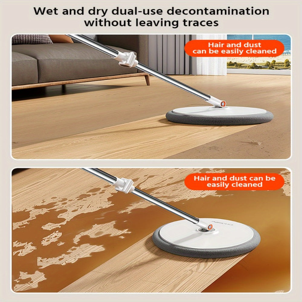 Spin Mop and Bucket Set with Separate Water Chambers, Telescoping Handle and Two Exact Mop Head Configurations