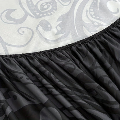 Gothic Skull Fitted Sheet Set 3-Piece – Victorian Baroque Halloween Bedding | 1 Deep Pocket Fitted Sheet + 2 Pillowcases | Machine Washable Hypoallergenic Polyester | Twin Full Queen King