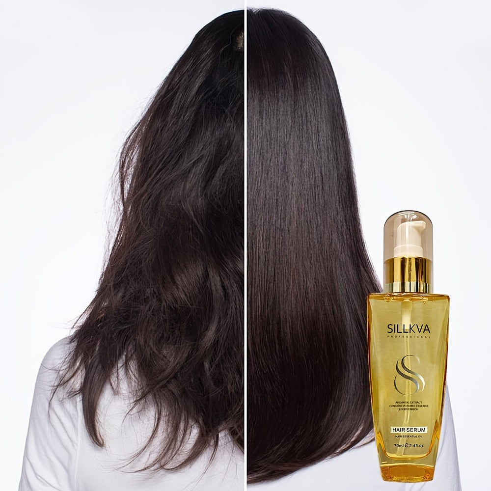 Extra Strength Argan Oil Hair Serum with Vitamin E — Deep Moisturizing Repair for Dry Frizzy Damaged Coarse Hair, Paraben-Free Sulfate-Free Lightweight Leave-In Shine Serum, Unisex, 1 Pc