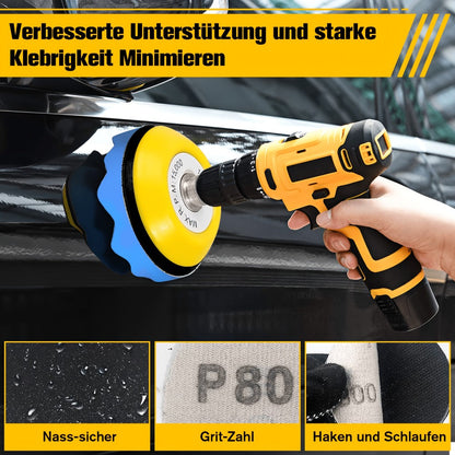133-Piece Three-Inch Sanding and Polishing Kit with Wet-Dry Discs, Buffing Pads and Drill Backing Plate