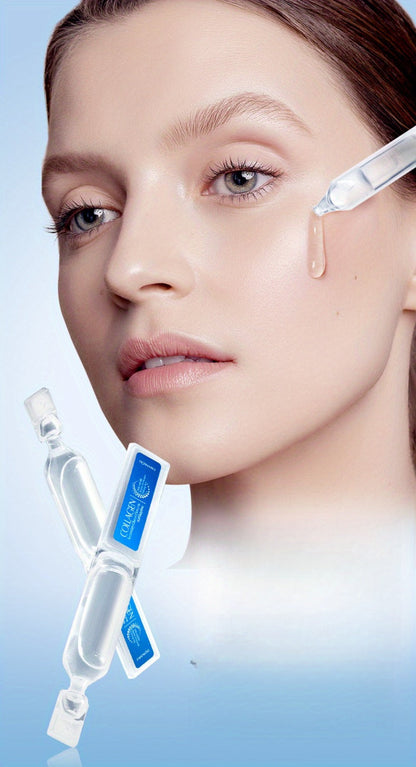 Face Serum Collagen Ampoule Set with 30 Individually Packed Blue Essence Vials in a Retail Box