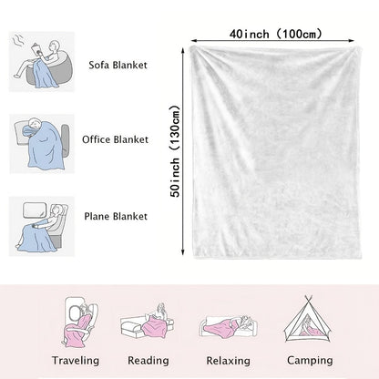 NANA Floral Letter Print Flannel Blanket in White with 30 x 40, 40 x 50 or 50 x 60-Inch Size Options