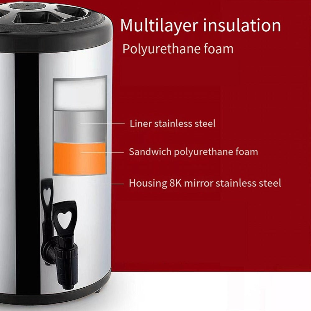 6L Insulated Beverage Dispenser with Spigot, Carry Handle, Twist Lid and Foldable Three-Leg Stand