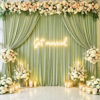 Backdrop Curtains 4 Pack 59x118 Inch – Wrinkle-Resistant Non-Transparent Party Decoration Fabric with Pole Pocket, Machine Washable & Reusable for Wedding, Birthday, Christening, Graduation & Holiday Events