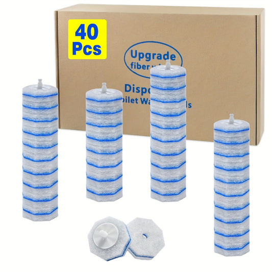 Toilet Wand Refills Compatible with Clorox ToiletWand, Disposable Microfiber Toilet Bowl Cleaner Refills, No-Touch Replacement Scrubbing Heads for Toilet Cleaning – 40 & 80 Count (Handle Not Included)