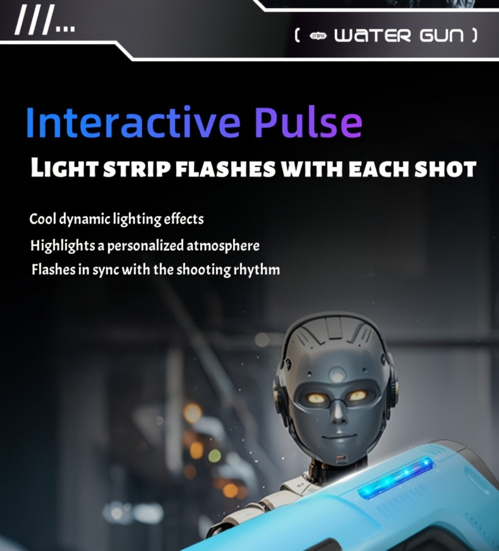 Electric Pulse-Light Water Blaster with Auto-Suction Refill, 16.54-Inch Body and Three Color Options