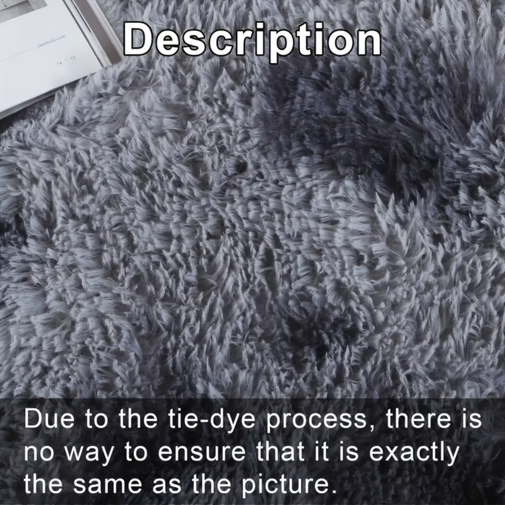 Tie-Dye Plush Area Rug with 160 x 80 cm Light Gray or 160 x 90 cm Light Gray and Dark Black Options