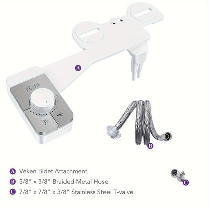 Ultra-Slim Non-Electric Bidet Attachment with Dual Retractable Nozzles and Seven Model Options