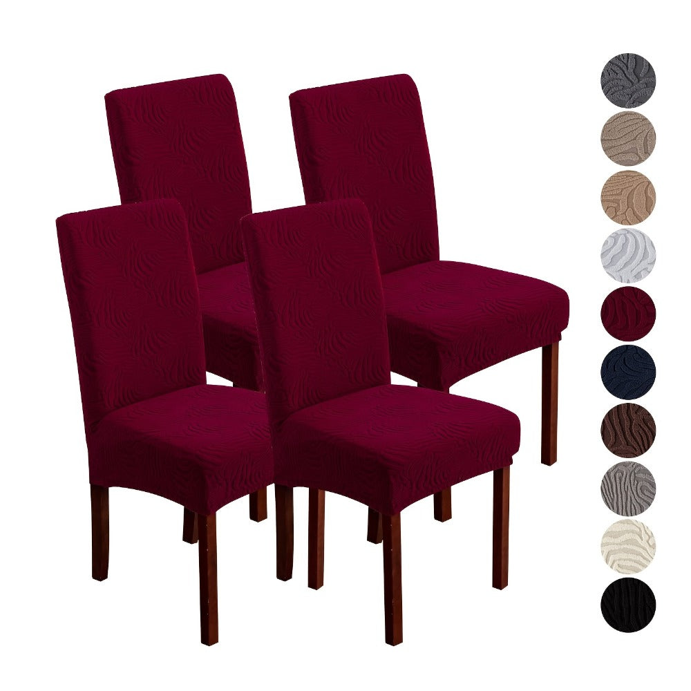 Chair Cover Set of 4 or 6 Stretch Jacquard Dining Slipcovers in Eight Available Color Choices