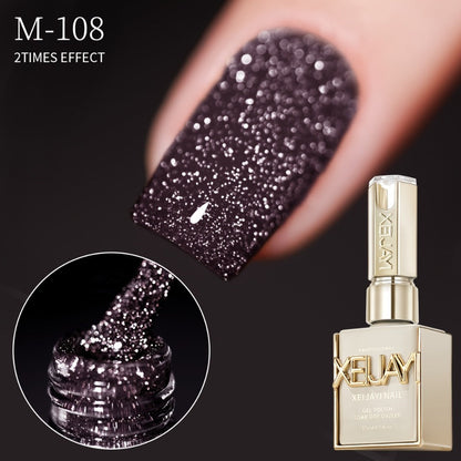Glitter Gel Nail Polish Set 5 Colors Broken Stone Sparkling – Semi Permanent Soak Off UV LED Nail Gel 0.51oz Each, Long Lasting Multi-Dimensional Glitter Nail Art Polish for Salon & DIY Home Use
