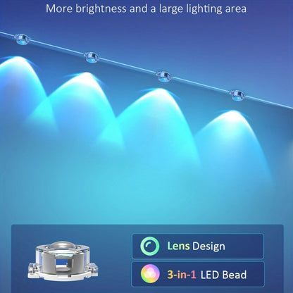 Permanent Outdoor RGB Eave Lights Smart App & Remote Control – Music Sync Timer Color Changing LED Soffit Light for Christmas New Year Halloween Holiday Party Decor – 50FT 100FT 300FT 500FT