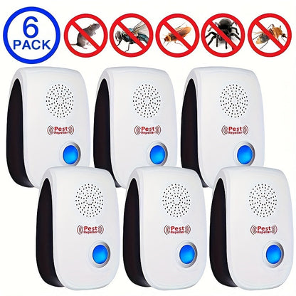 Electronic Rodent Repellent 6 Pack, Auto Frequency Ultrasonic Mouse Repellent Plug In, Indoor Pest Control Device for Home Kitchen Office Warehouse, Upgraded Soundwave Rat Deterrent