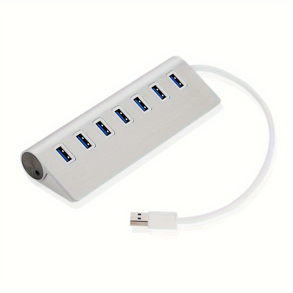 7-Port USB 3.0 Hub 5Gbps Data Splitter for Office, PC, Laptop, MacBook – High-Speed USB Expander with Individual Port Extension, Plug and Play, No Driver Needed