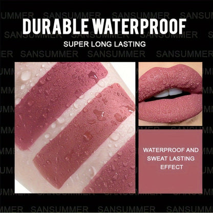 Matte Velvet Crayon Lipstick Gift Box Set 6 Shades Waterproof Long Lasting Highly Pigmented Easy Apply Twist-Up Lip Color for Women All Skin Tones Daily Wear Travel & Gifting