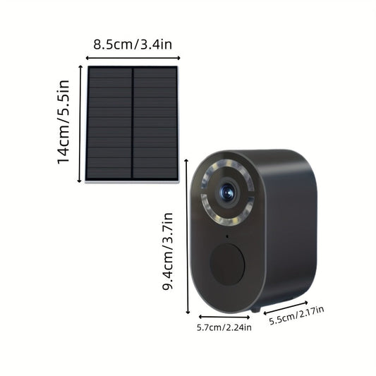 Security Camera 2K Solar Outdoor Model with Color Night Vision, Two-Way Audio, Human-Figure Alarm and Four Bundles