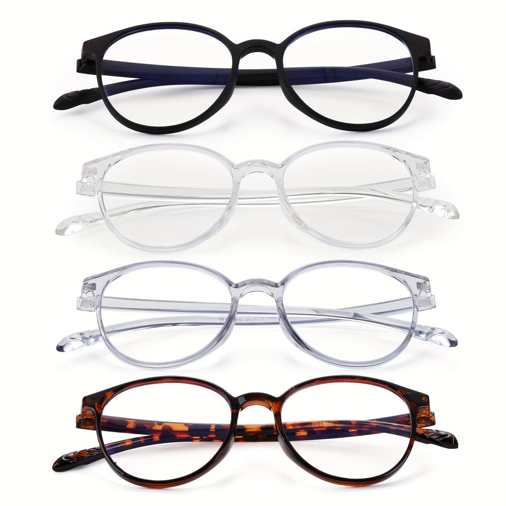 Reading Glasses – Three-Pair Rimless Metal Blue-Light Readers in Multiple Colors and Strengths