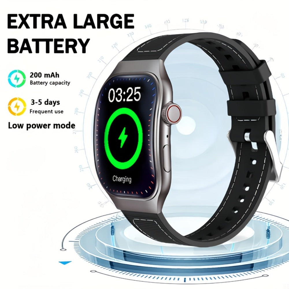 Smartwatch 1.96 Inch Curved HD Display with Bluetooth 5.2 Calling and Fitness Readouts in Three Colors