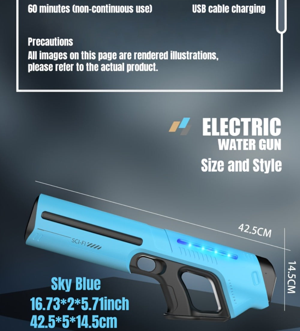 Rechargeable Electric Water Blaster with Pulse Light, Self-Fill Function and Blue, White or Brown Gift Box Options