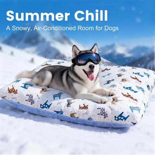 Breathable Washable Dog Bed Mattress – All-Season Pet Mat with Removable Cover & Non-Slip Bottom for Small, Medium & Large Dogs | Cute Animal Patterns