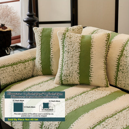 Sofa Cover Plush Jacquard Thick Non-Slip Couch Protector - Pet Friendly Furniture Cover for Living Room Bedroom Office, Machine Washable Retro Style Sofa Slipcover, Loveseat & 4-Seater, Black Grey Green Coffee