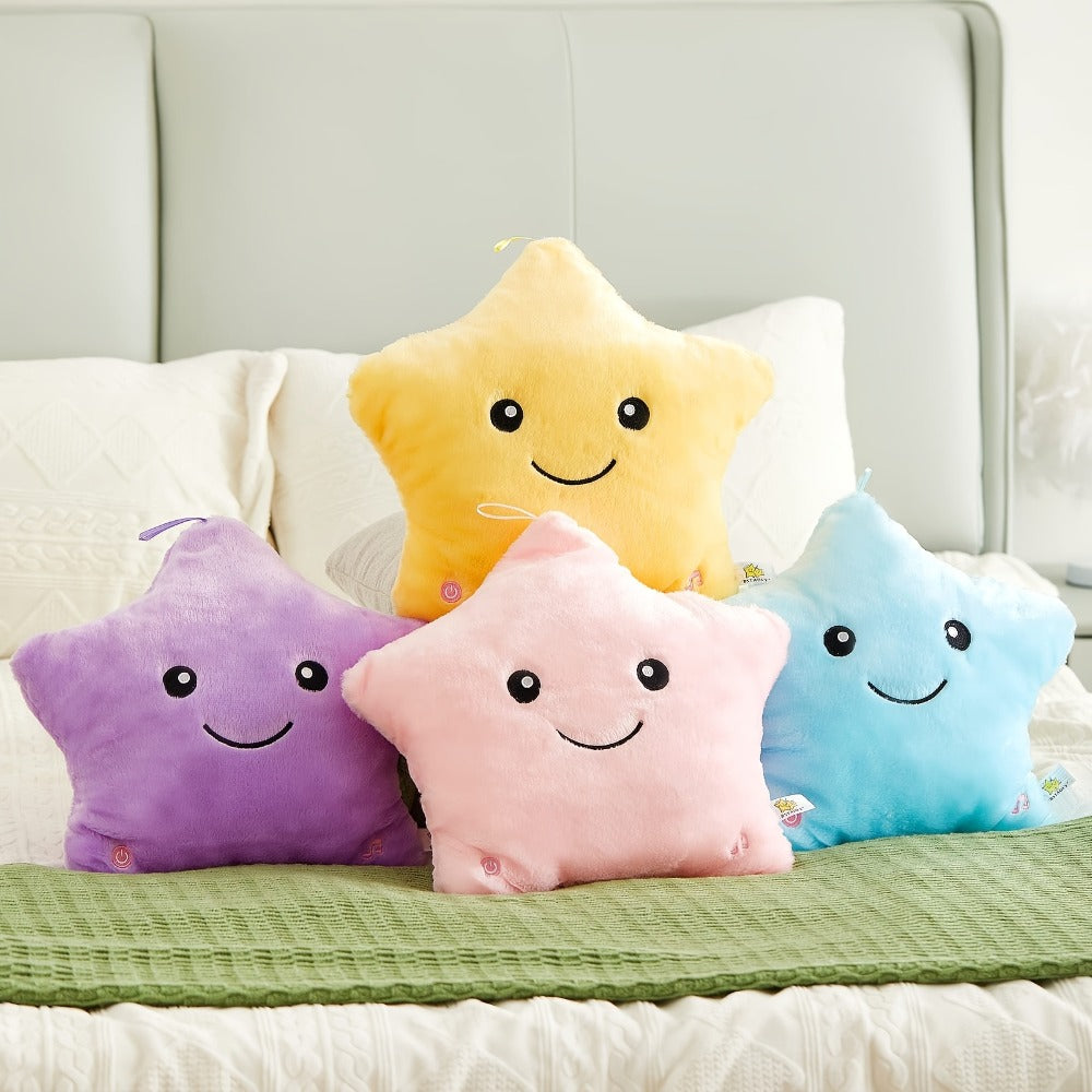 Purple Musical Star Plush Night Light with Color-Changing LEDs, 10 Lullabies, 15-Minute Timer and 13-Inch Design