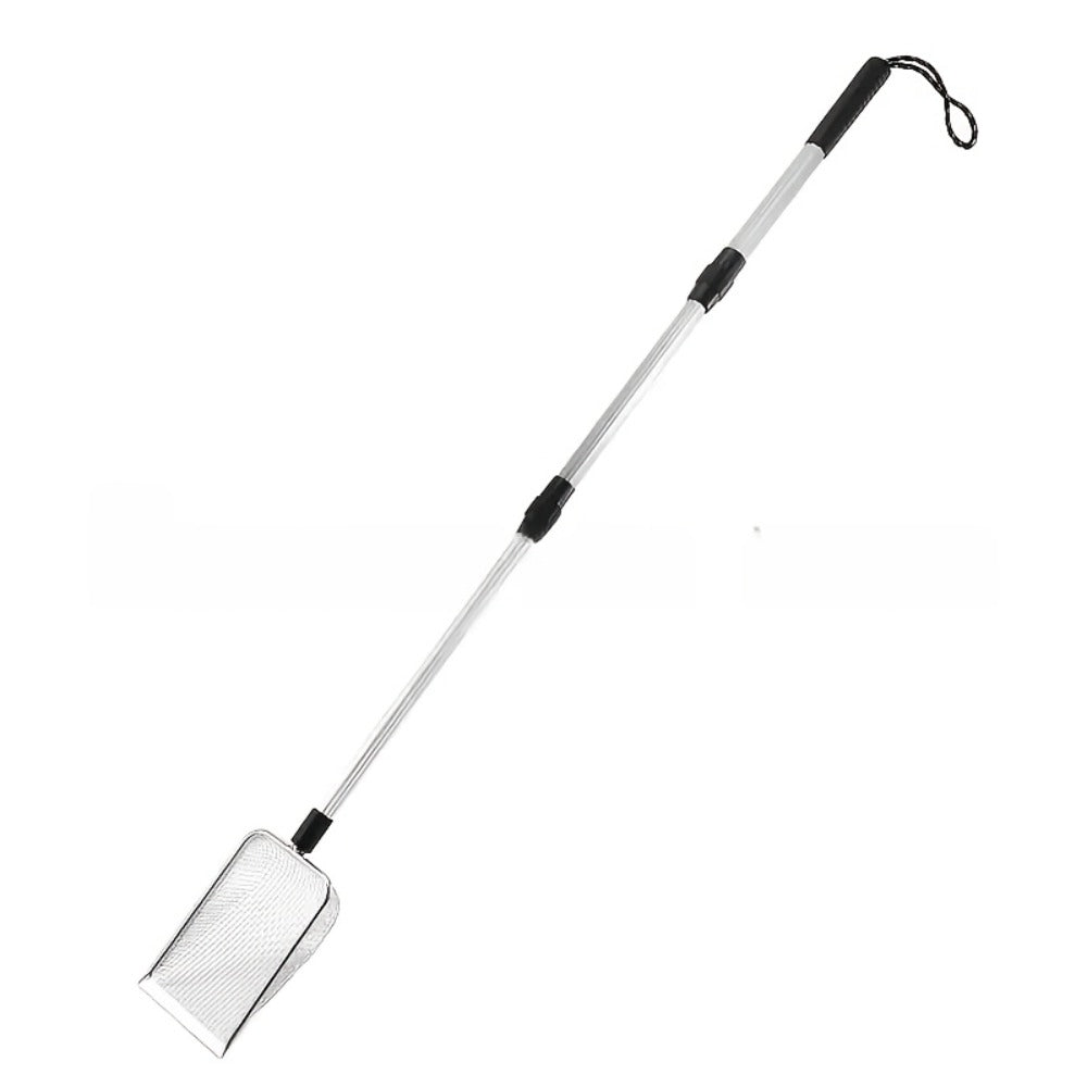 Telescopic Stainless Steel Beach Sand Sifter Scoop with Three-Section Handle, 1- or 2-Piece Options