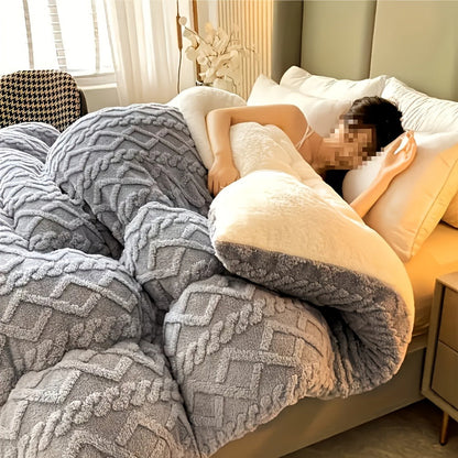 Textured Two-Face Comforter in Elegant Gray or Sapphire Blue with Twin, Full, Queen and King Sizes