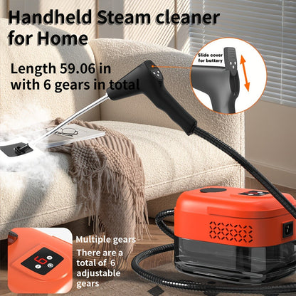 Handheld Steam Cleaner High Pressure 9-Gear Adjustment & LCD Display, 1200ml Water Tank for Home Cooking, Dining and Outdoor Meals