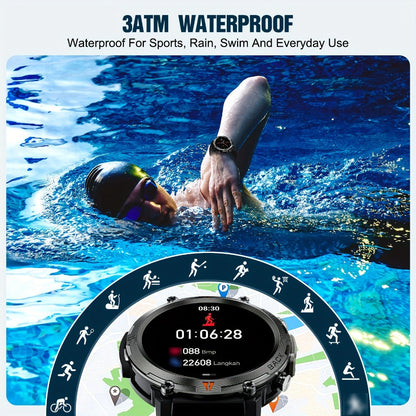Smartwatch Men's with Bluetooth Calling & Message Notifications, 1.45" HD Touch Screen, IPX8 marking, Step Counter, 300mAh 5-7 Day