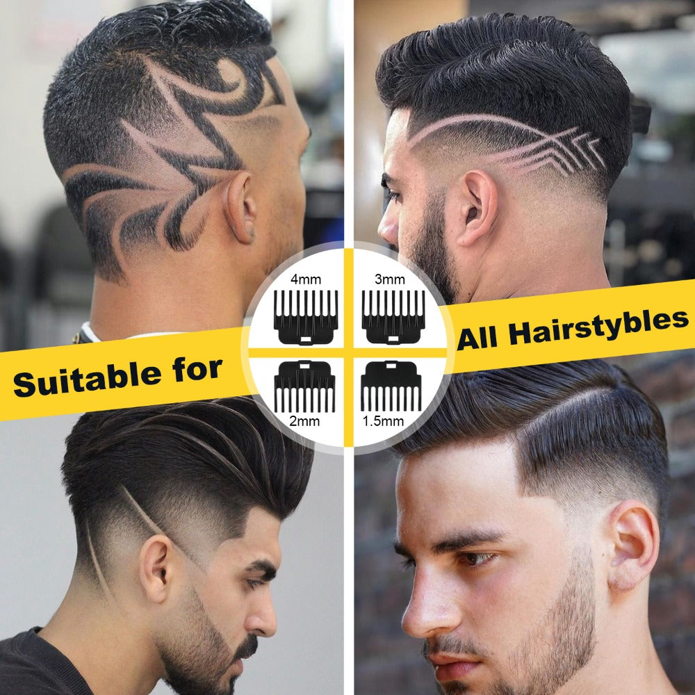 T-Blade Hair Trimmer with Four Guide Combs, USB Cable and Seven Dragon or Buddha Patterned Finish Options