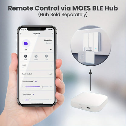 MOES Fingerbot Plus Smart Button Pusher Robot 2-Pack – Wireless Automatic Touch Control, Works with Alexa, Google Home & Smart Life App, No Wiring 5-Second Install, Retrofit Any Switch or Button (2 White)