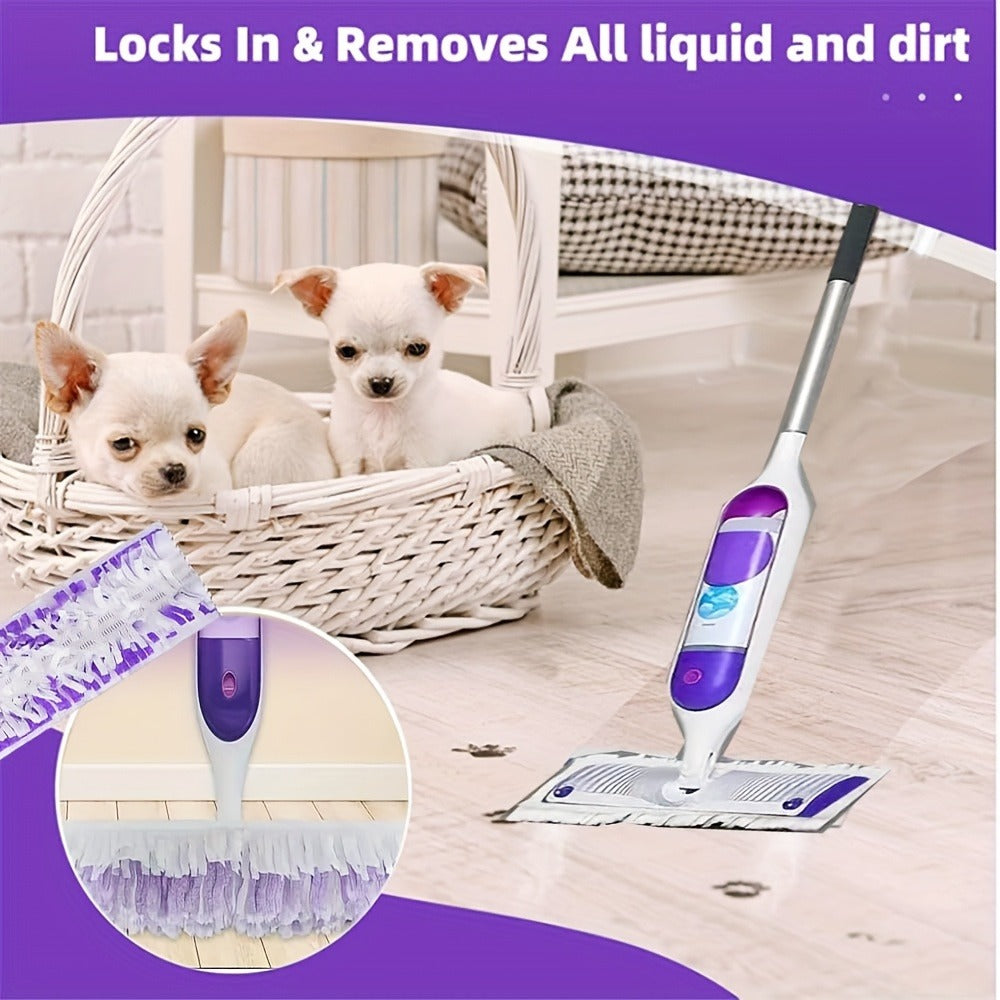 Forty-Piece PowerMop-Style Disposable Refill Pad Pack with Purple Strips and Adhesive Backing