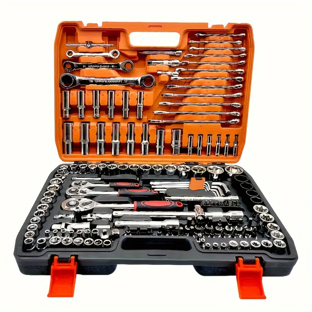 Home and Automotive Repair Tool Kit with Storage Case in 55-, 82-, 94- or 121-Piece Configurations