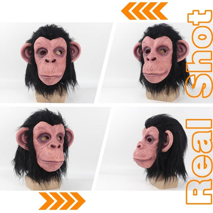 Costume Accessories Full-Head Gorilla Mask with Two Latex Animal Face Styles for Costume Wear