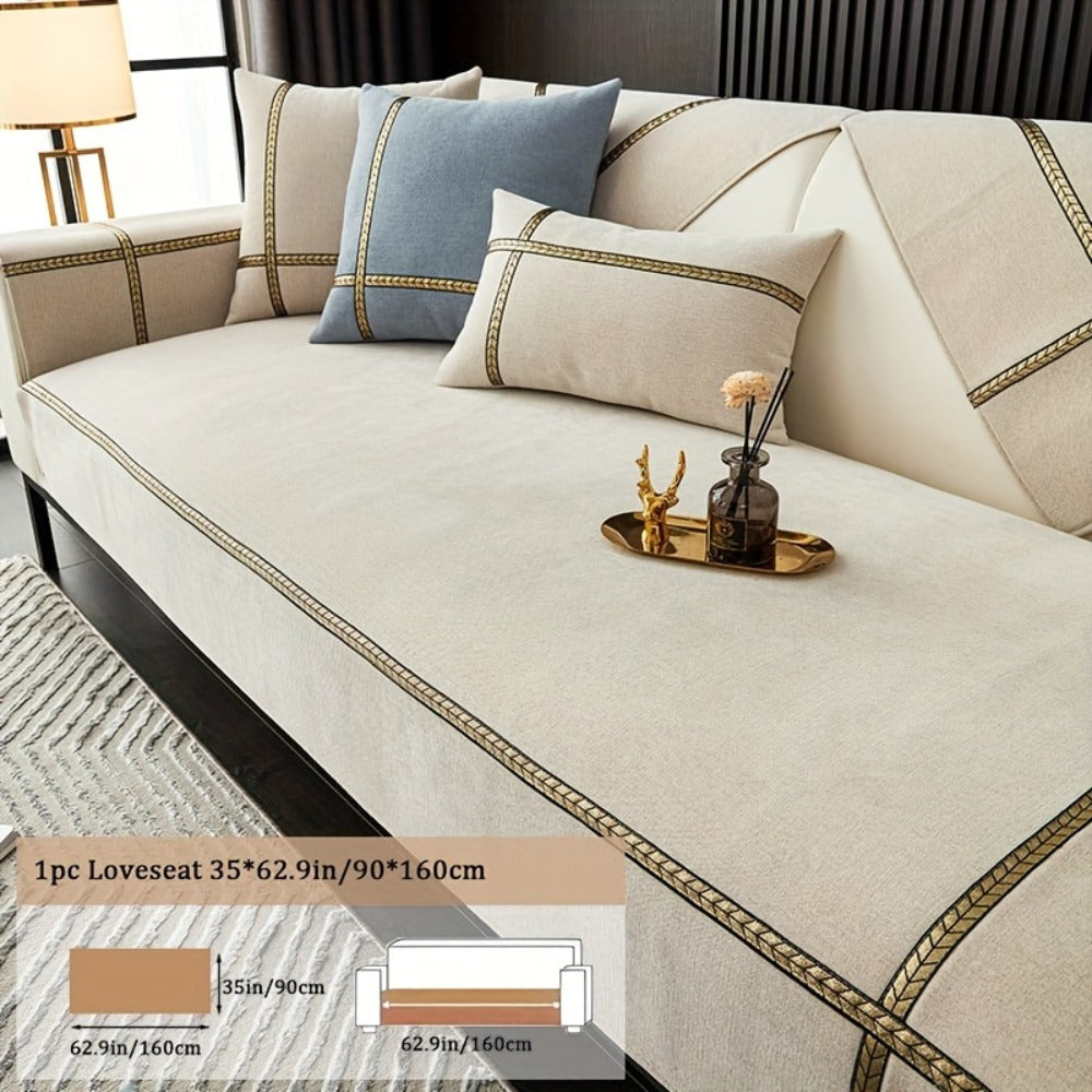 Sofa Cover 350 GSM Chenille Knit Panels for Single Seat, Armrest and 2, 3 or 4-Seater Sofa Sections