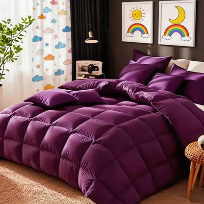 Seven-Piece Comforter Bed-in-a-Bag Set with Short-Plush Fabric, 12 Colors and Full, Queen or King Sizes