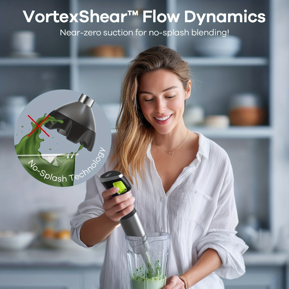 9-in-1-Labeled Immersion Blender Set with Time Display, Chopper, Beaker, Whisk and Frother