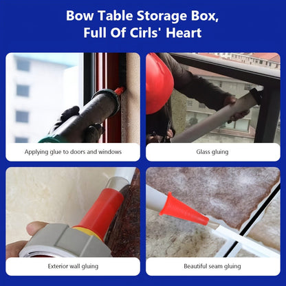 Thirty-Piece Red Caulking Finishing Tool Kit with Nozzle Tips, Connectors and Grout Scrapers