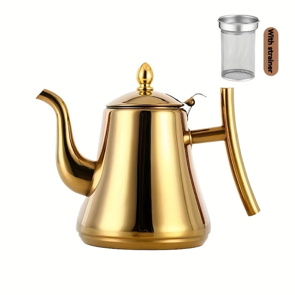 Stainless Steel Tea Kettle with Filter, Tea Pot Coffee Pot Cold Water Pitcher for Home Hotel Restaurant