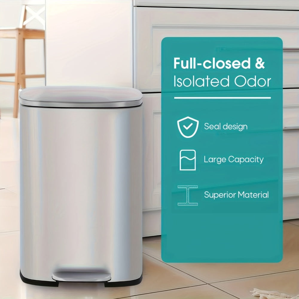 Pedal Trash Can with Removable Inner Bucket, 13, 7.93 or Twin 1.32-Gallon Options in Four Finishes