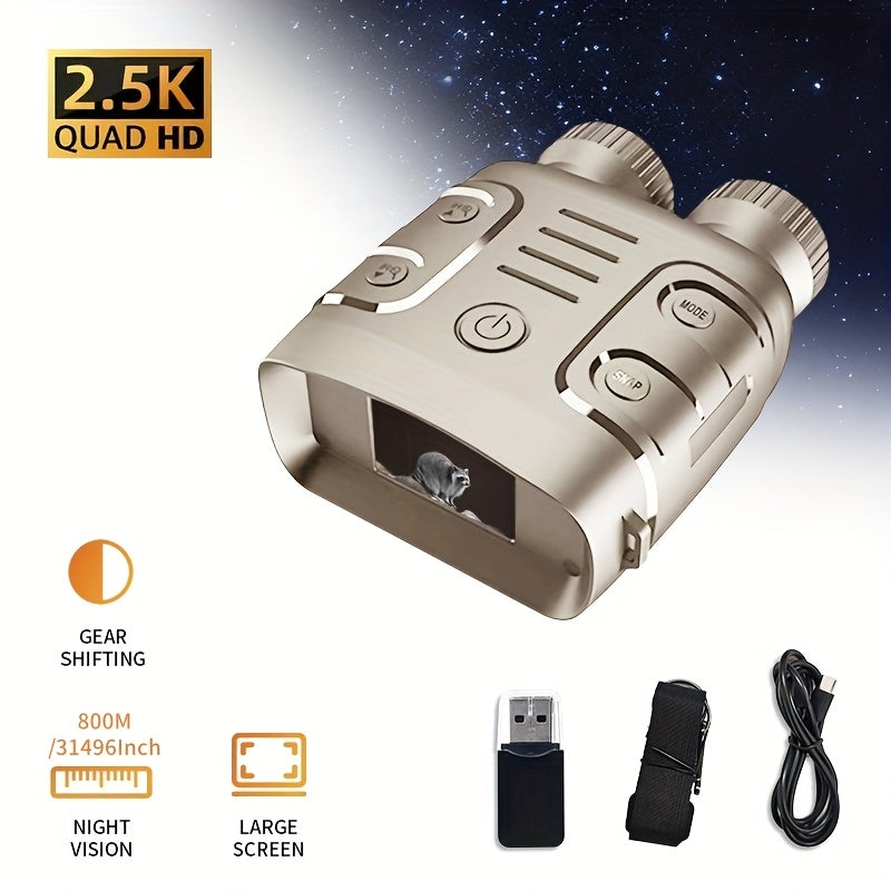 Infrared Night Vision Goggles HD 2.5K with 10X Zoom & CMOS Sensor – Full-Dark Visibility Binocular Scope for Hunting, Boating & Outdoor Adventures, Photo & Video Capture, Battery Powered
