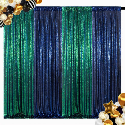 Sequin Backdrop Curtain for Party Wedding - 4x8ft Shimmering Glitter Curtain for Birthday Photo Booth Stage Decoration, Easy Hang, Multi-Color